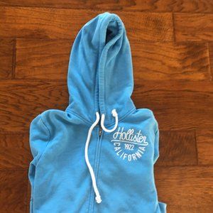 Light Blue Zipup Hoodie- Hollister